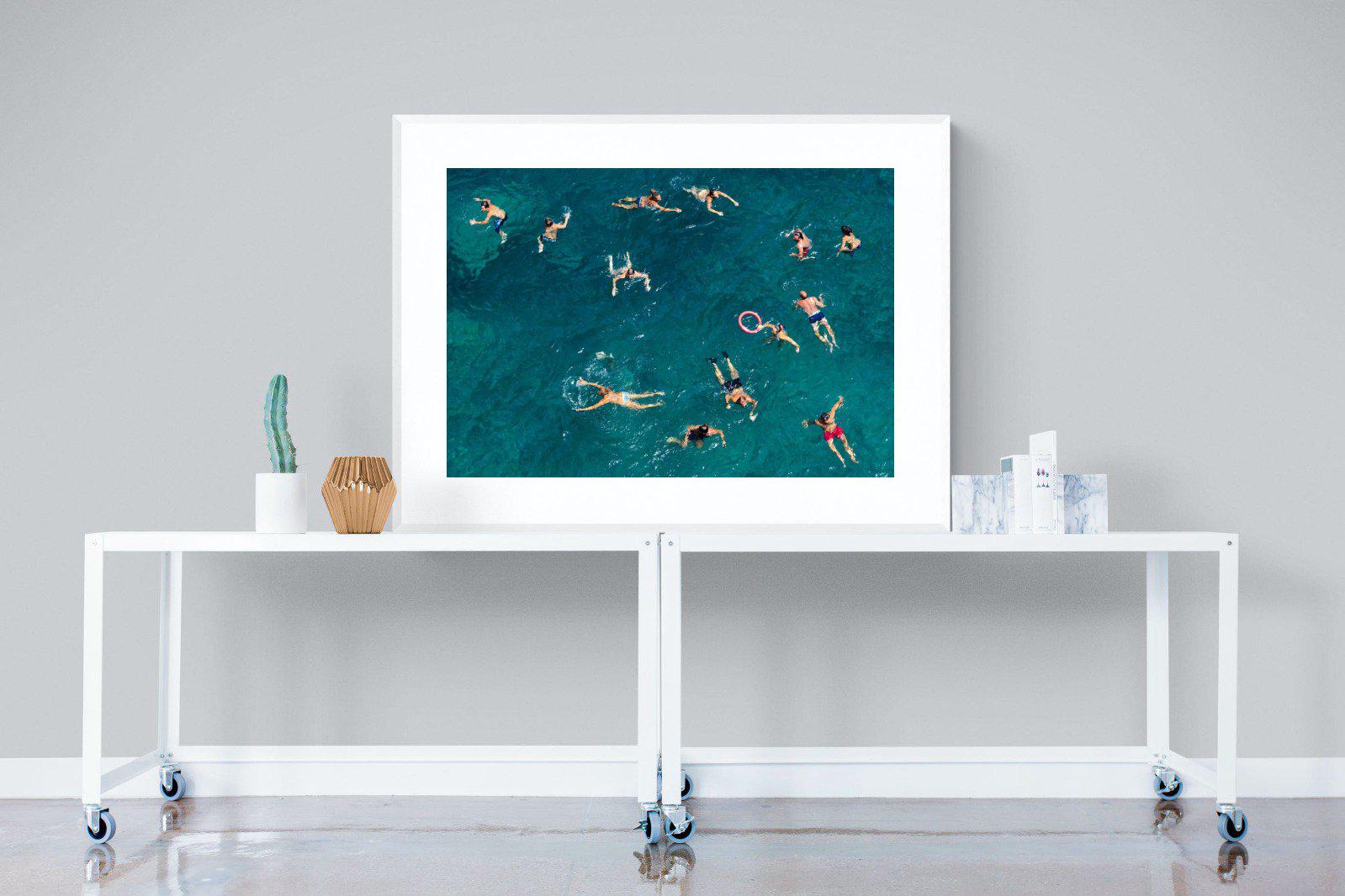 Bathers-Wall_Art-120 x 90cm-Framed Print-White-Pixalot