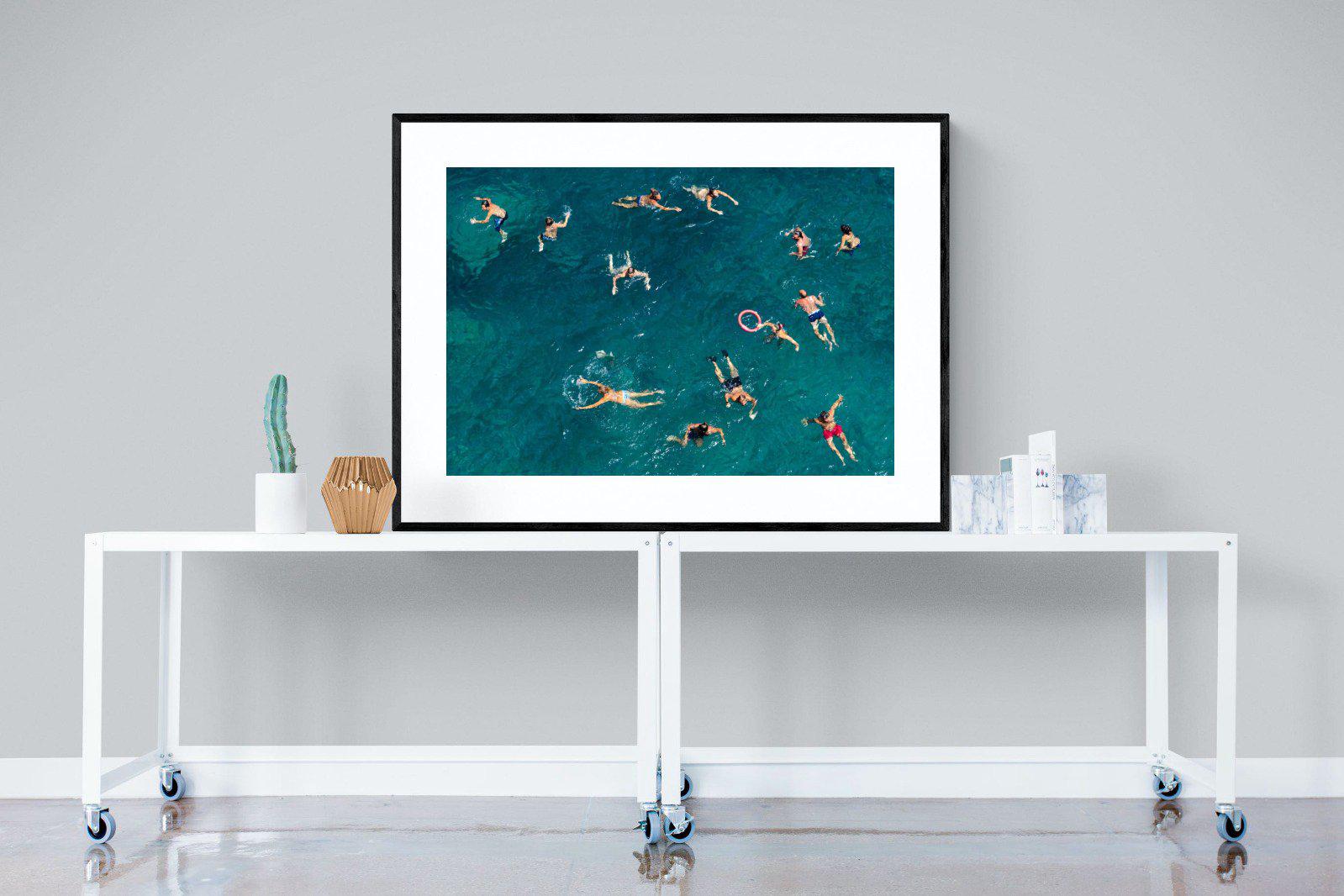 Bathers-Wall_Art-120 x 90cm-Framed Print-Black-Pixalot