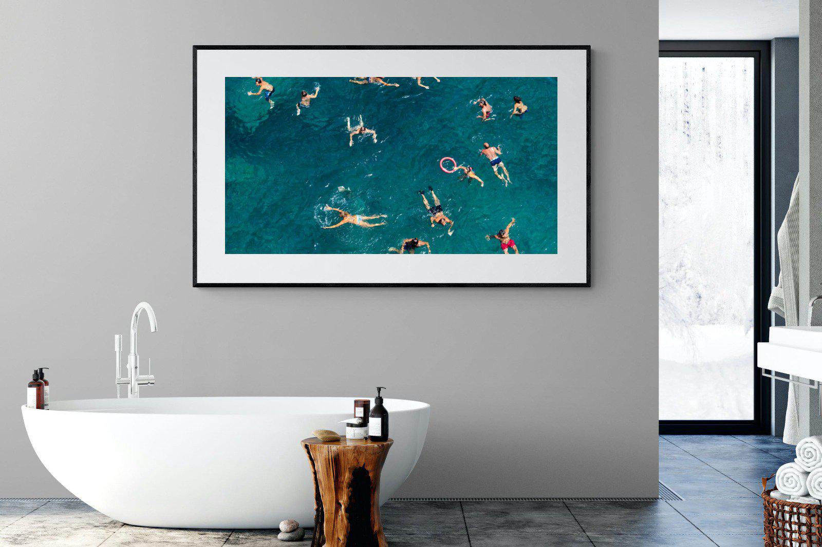 Bathers-Wall_Art-180 x 110cm-Framed Print-Black-Pixalot