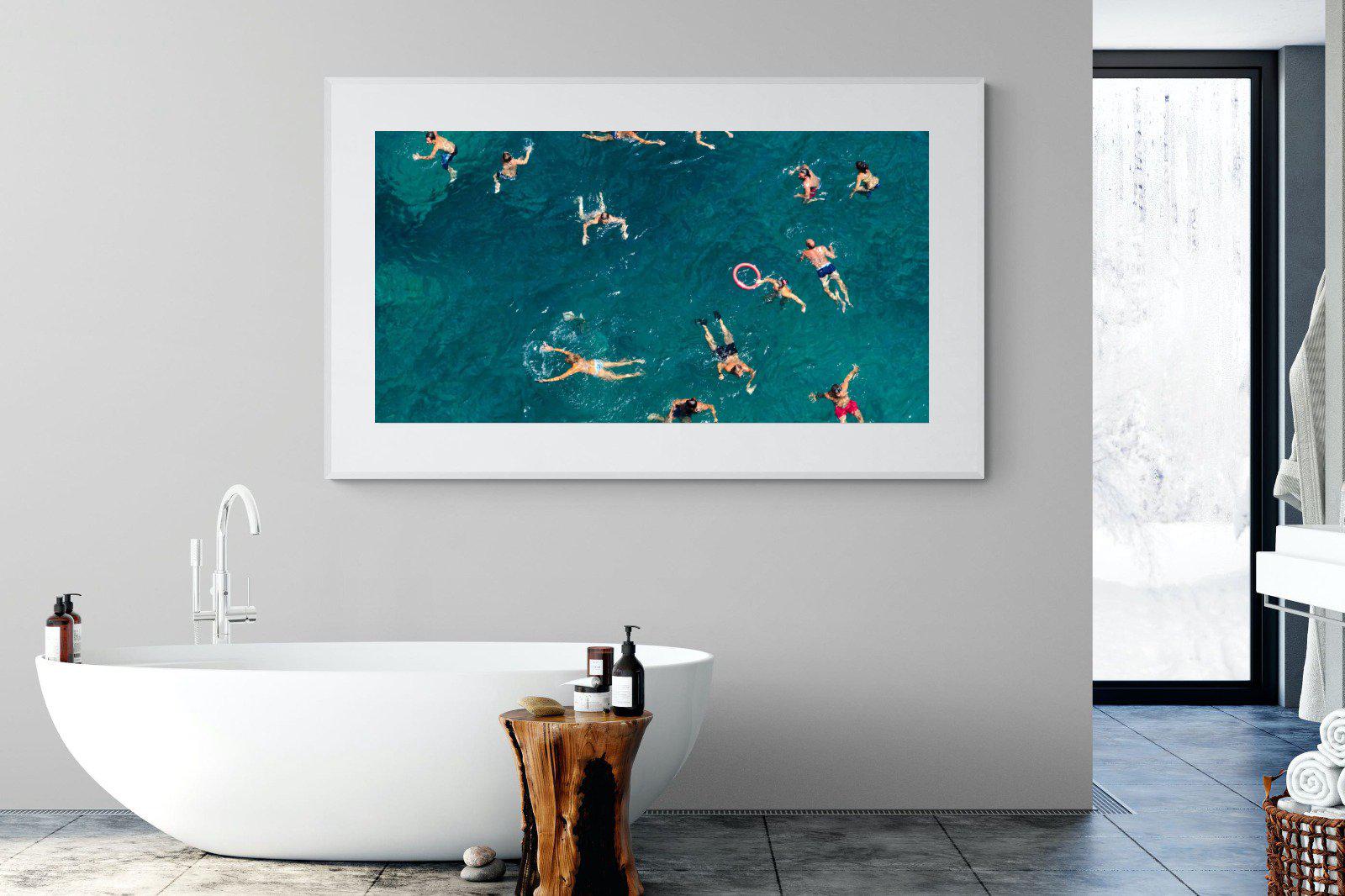 Bathers-Wall_Art-180 x 110cm-Framed Print-White-Pixalot