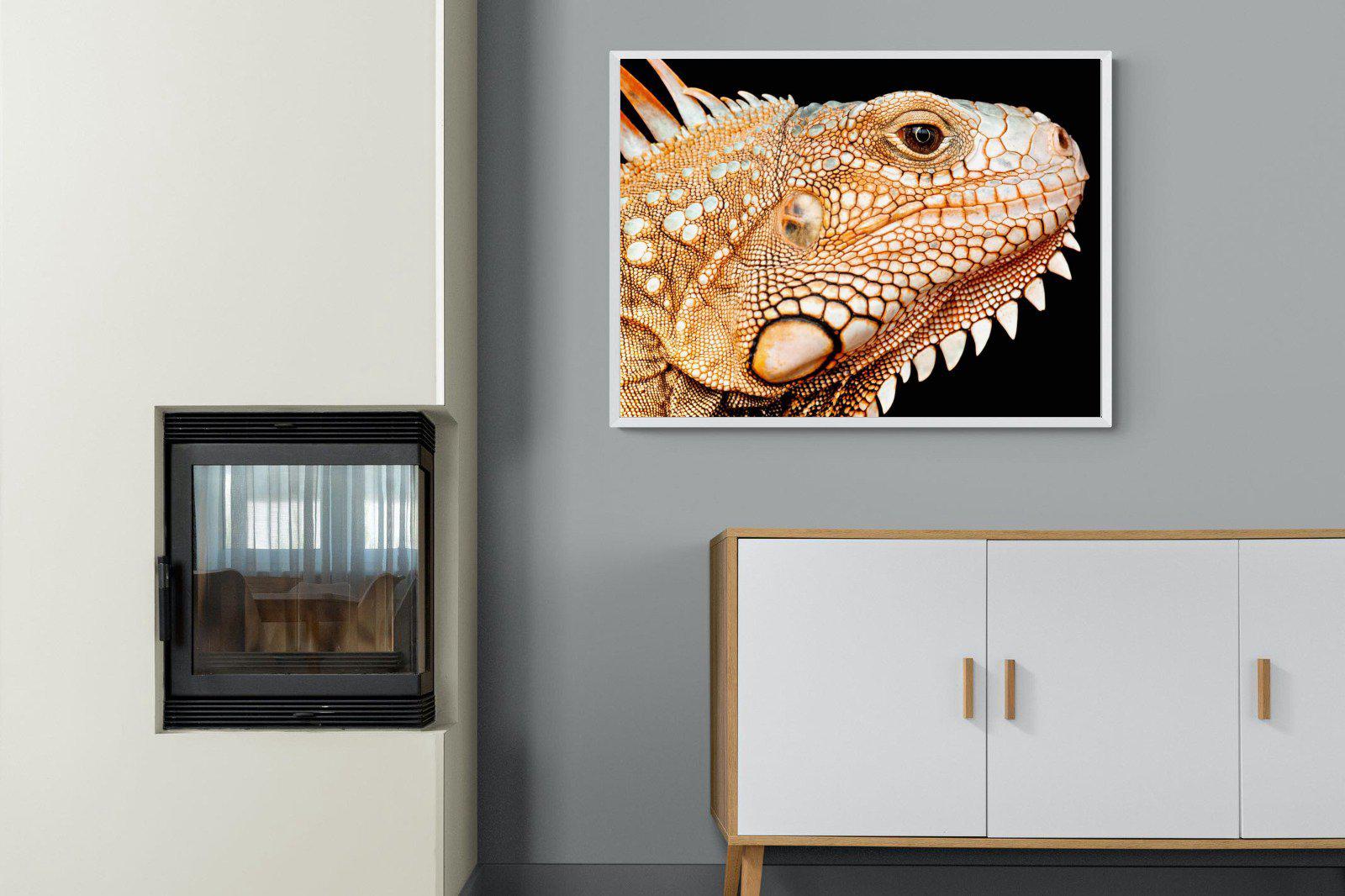 Bearded Dragon-Wall_Art-100 x 75cm-Mounted Canvas-White-Pixalot