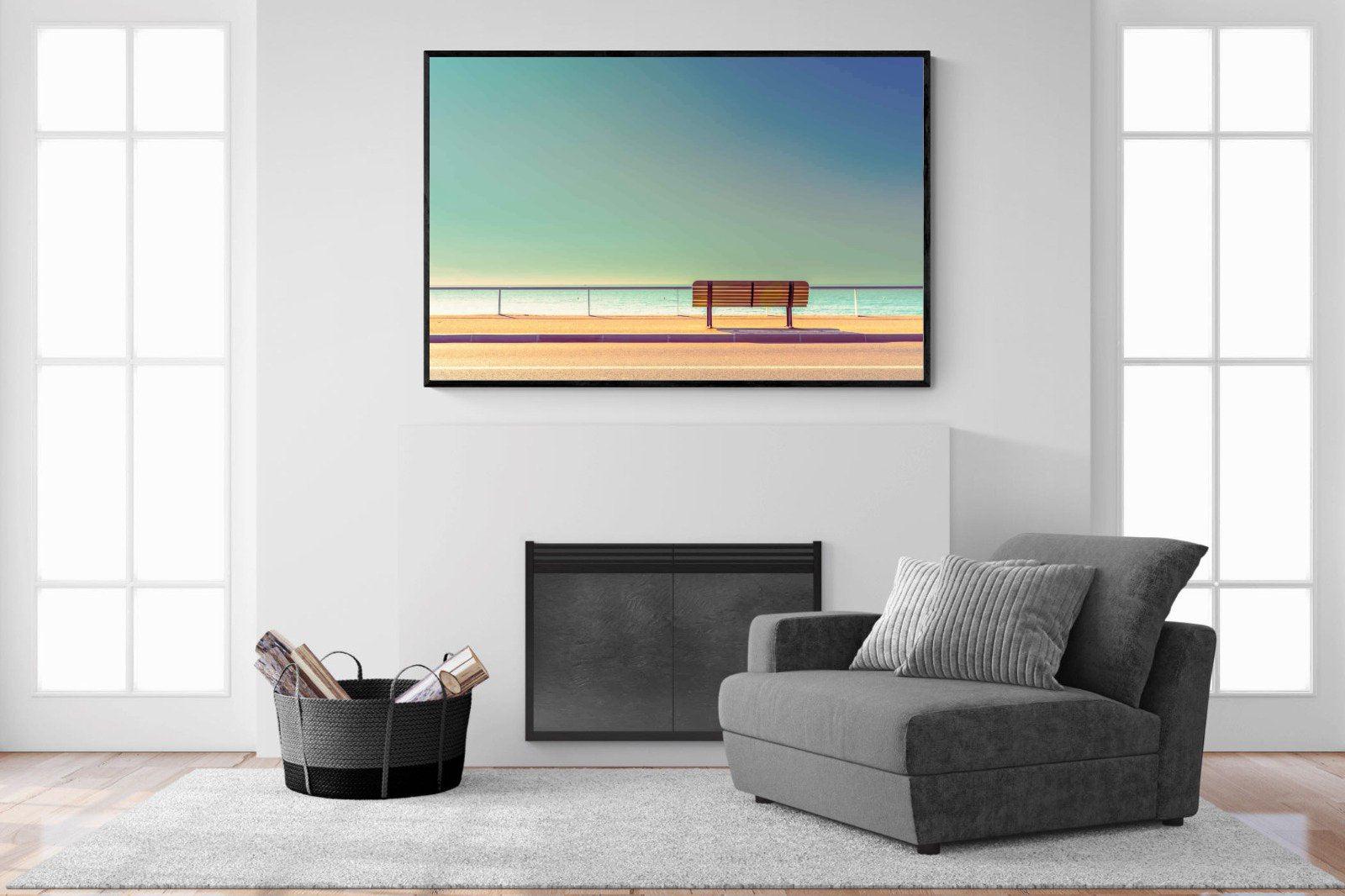 Bench-Wall_Art-150 x 100cm-Mounted Canvas-Black-Pixalot