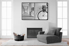 Bike & Basket-Wall_Art-150 x 100cm-Mounted Canvas-Black-Pixalot