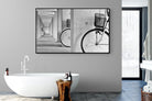 Bike & Basket-Wall_Art-180 x 110cm-Mounted Canvas-Black-Pixalot