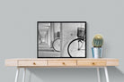Bike & Basket-Wall_Art-80 x 60cm-Mounted Canvas-Black-Pixalot