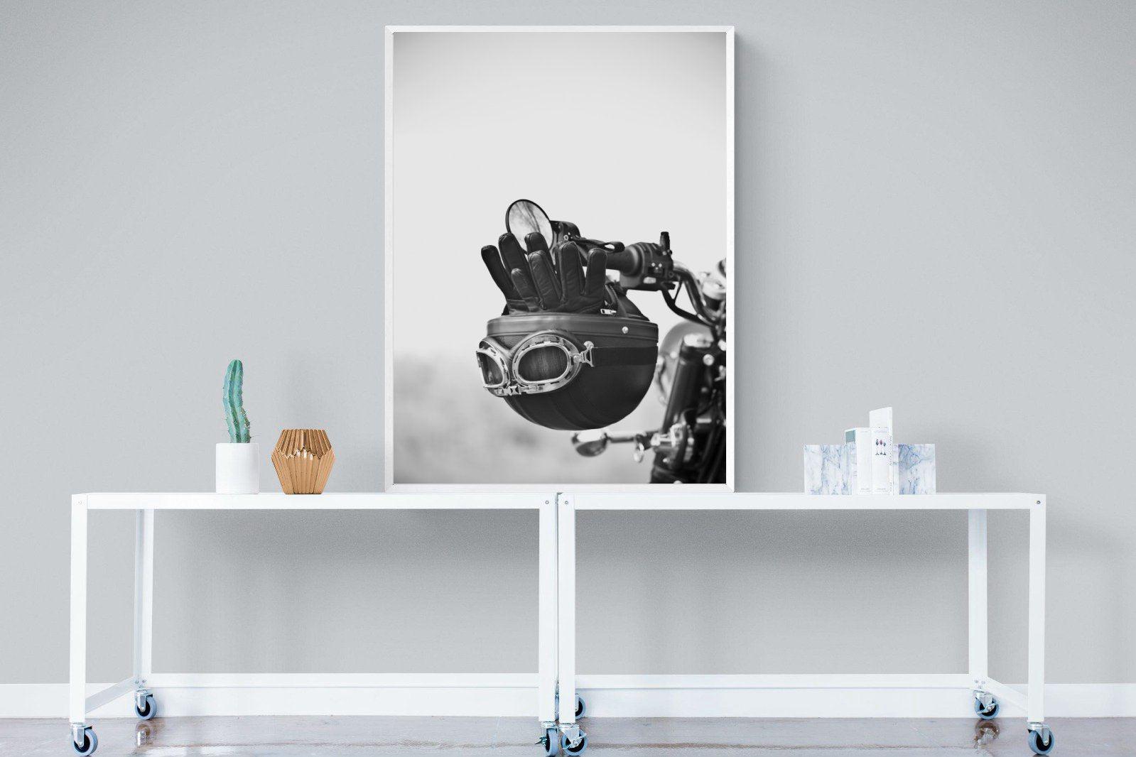 Biker Gear-Wall_Art-90 x 120cm-Mounted Canvas-White-Pixalot