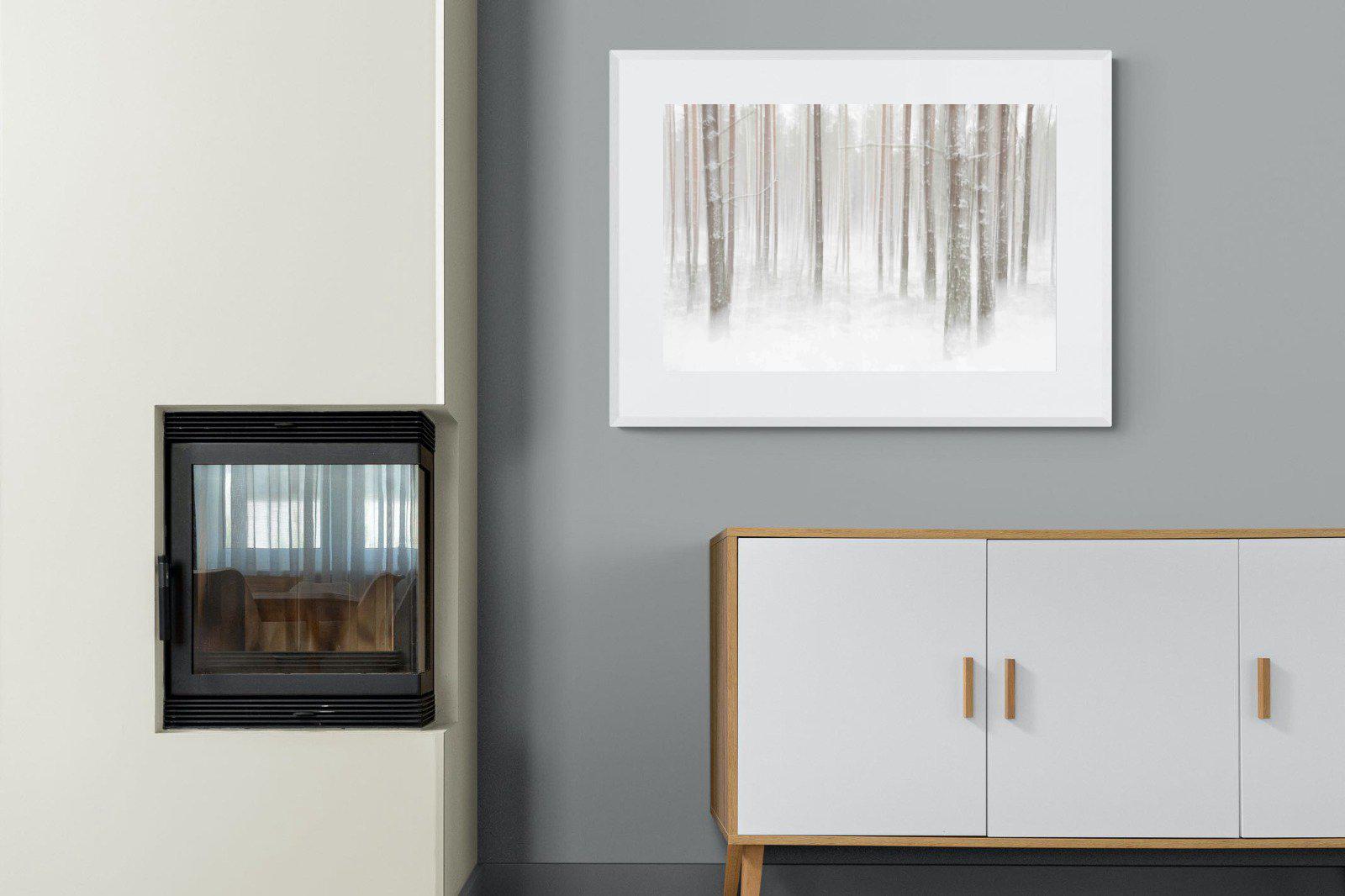 Birch Forest-Wall_Art-100 x 75cm-Framed Print-White-Pixalot
