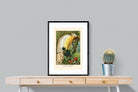 Birds of Paradise Etching-Wall_Art-60 x 80cm-Framed Print-Black-Pixalot