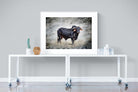 Black Bull-Wall_Art-120 x 90cm-Framed Print-White-Pixalot