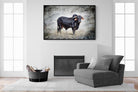 Black Bull-Wall_Art-150 x 100cm-Mounted Canvas-Black-Pixalot