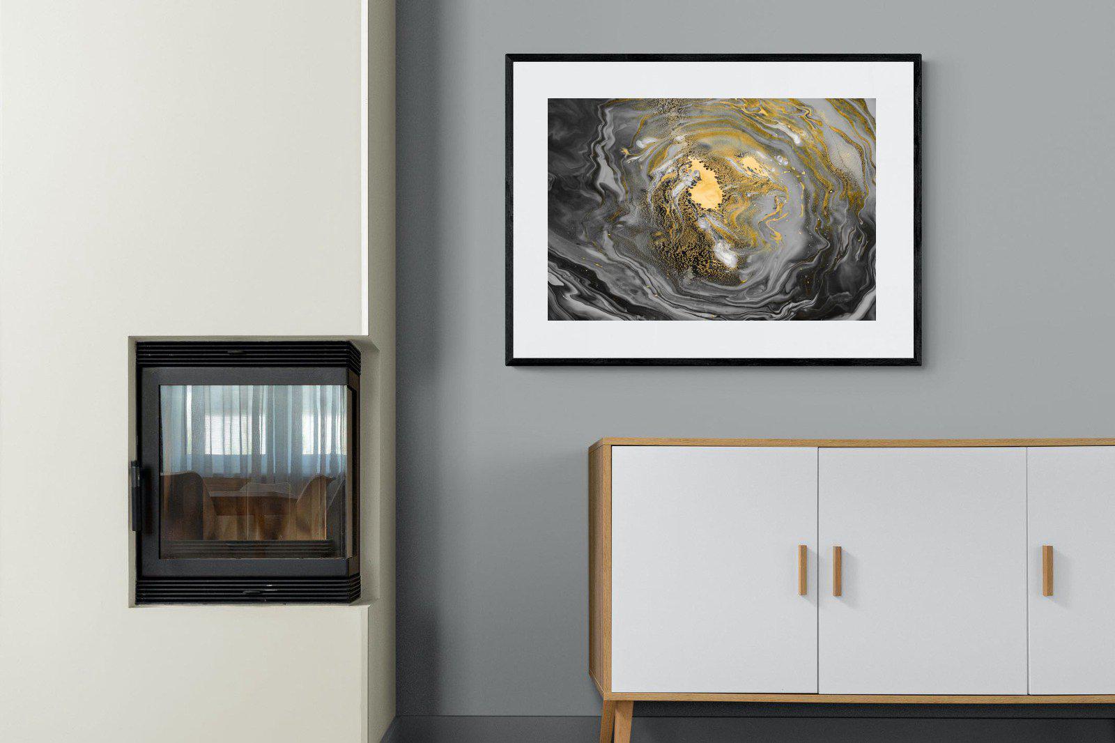 Black Gold Resin-Wall_Art-100 x 75cm-Framed Print-Black-Pixalot