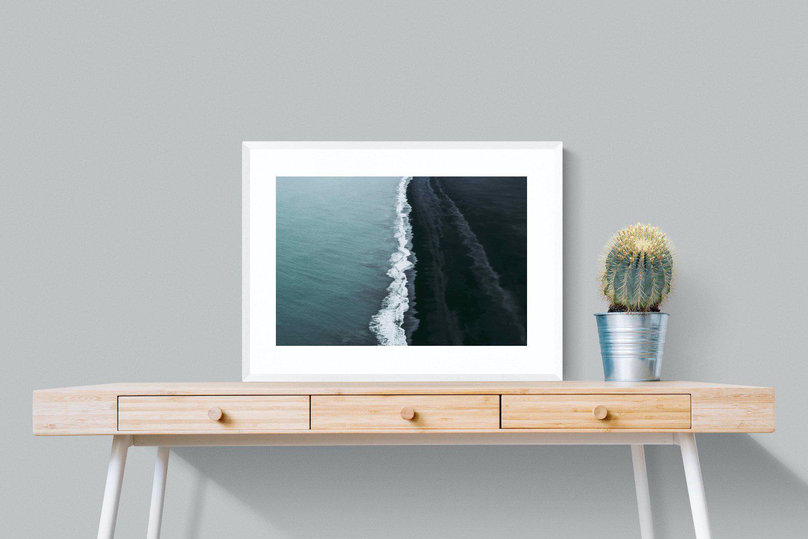 Black Shore-Wall_Art-80 x 60cm-Framed Print-White-Pixalot