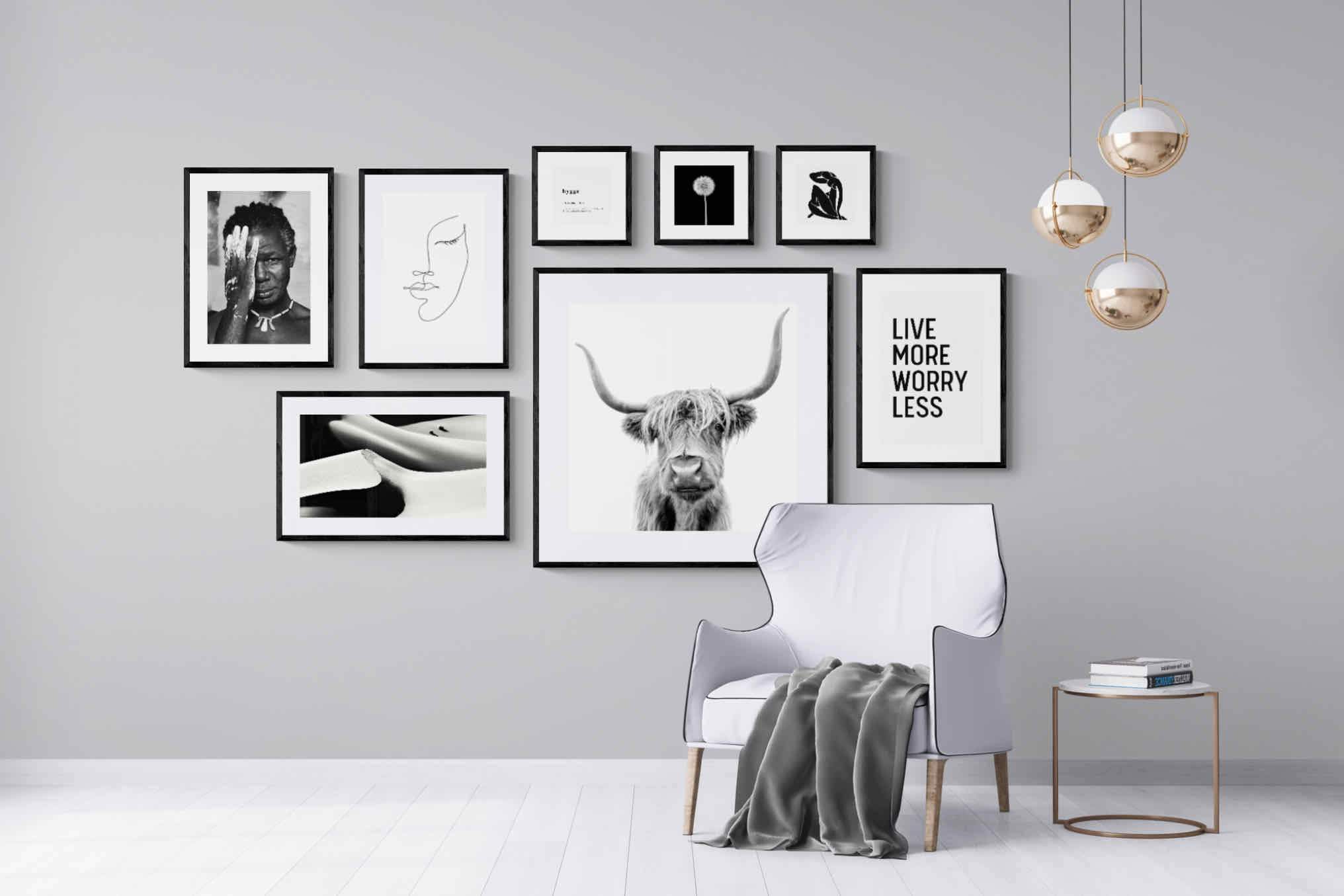 Black & White Gallery Wall Set-Wall_Art-Framed Print-Black-Pixalot