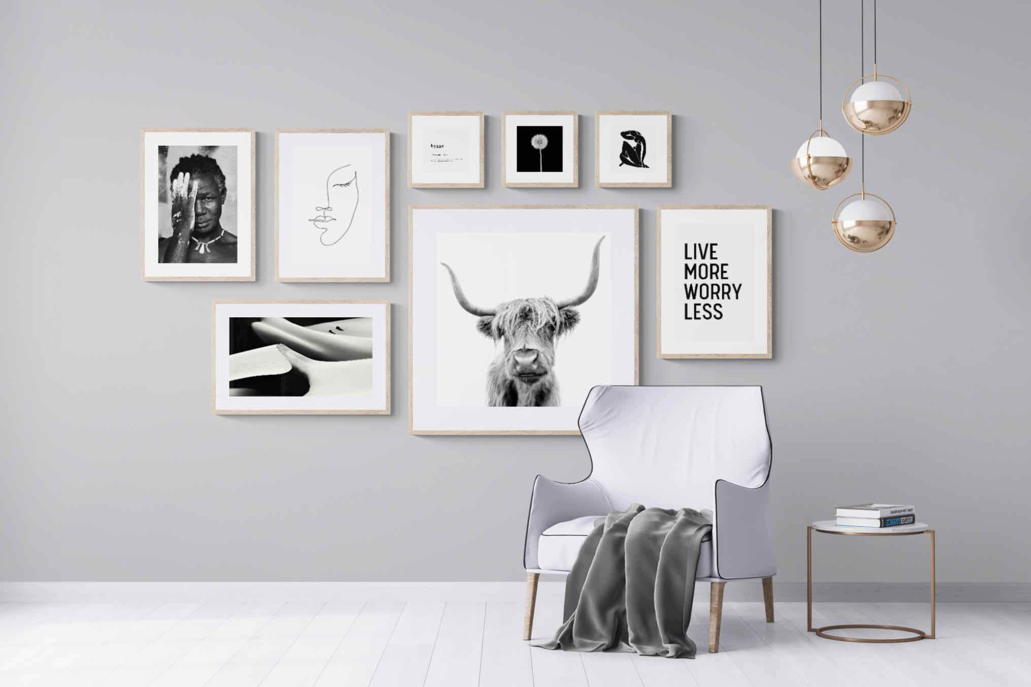 Black & White Gallery Wall Set-Wall_Art-Framed Print-Wood-Pixalot