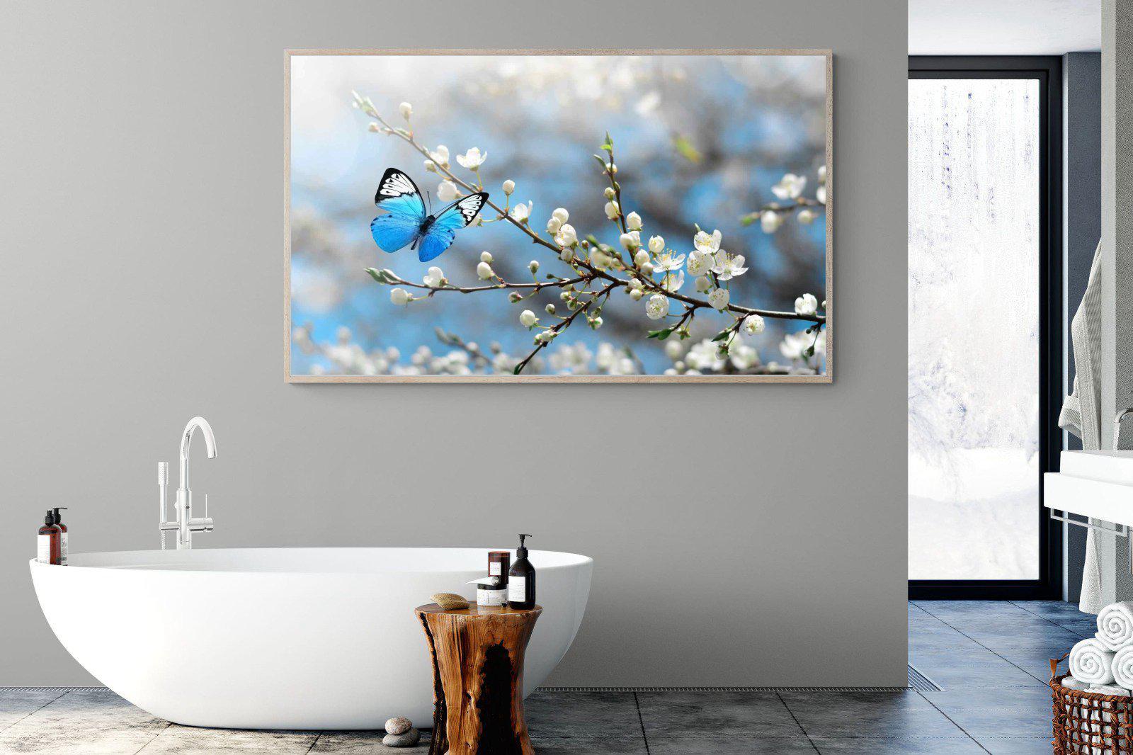 Blue Flutter-Wall_Art-180 x 110cm-Mounted Canvas-Wood-Pixalot