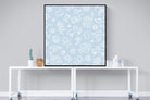 Blue Pattern-Wall_Art-120 x 120cm-Mounted Canvas-Black-Pixalot