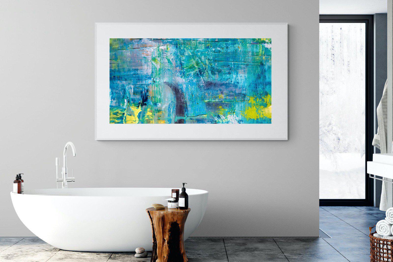 Blueish-Wall_Art-180 x 110cm-Framed Print-White-Pixalot