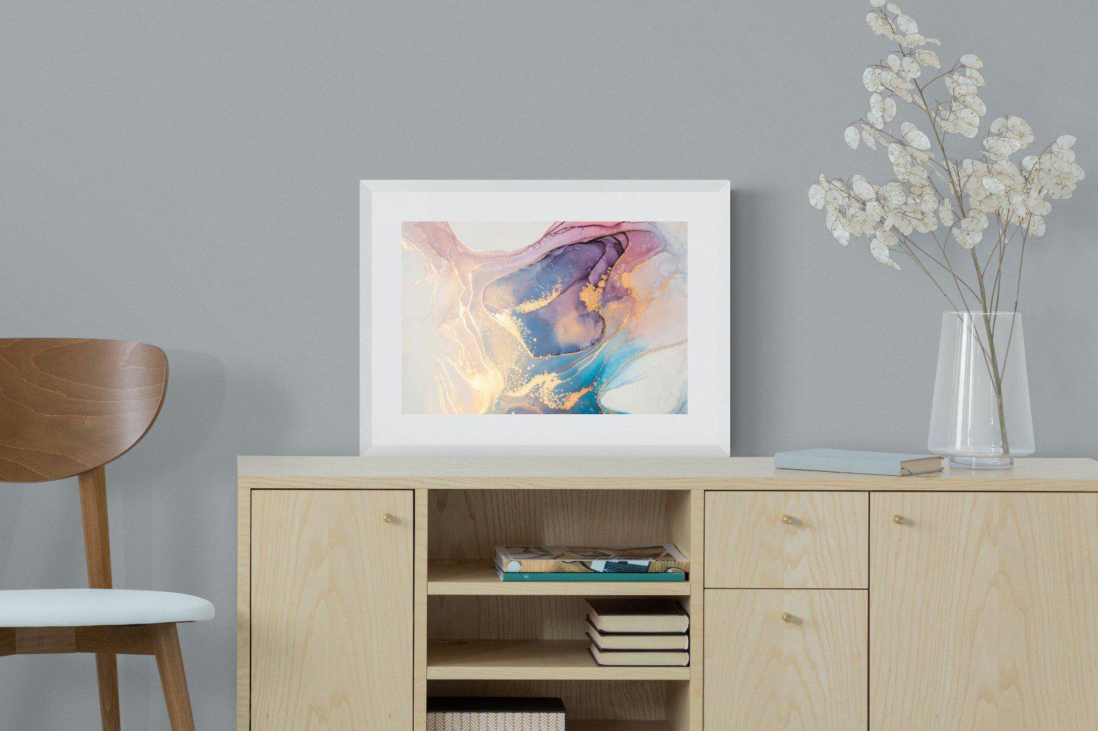 Blushing-Wall_Art-60 x 45cm-Framed Print-White-Pixalot