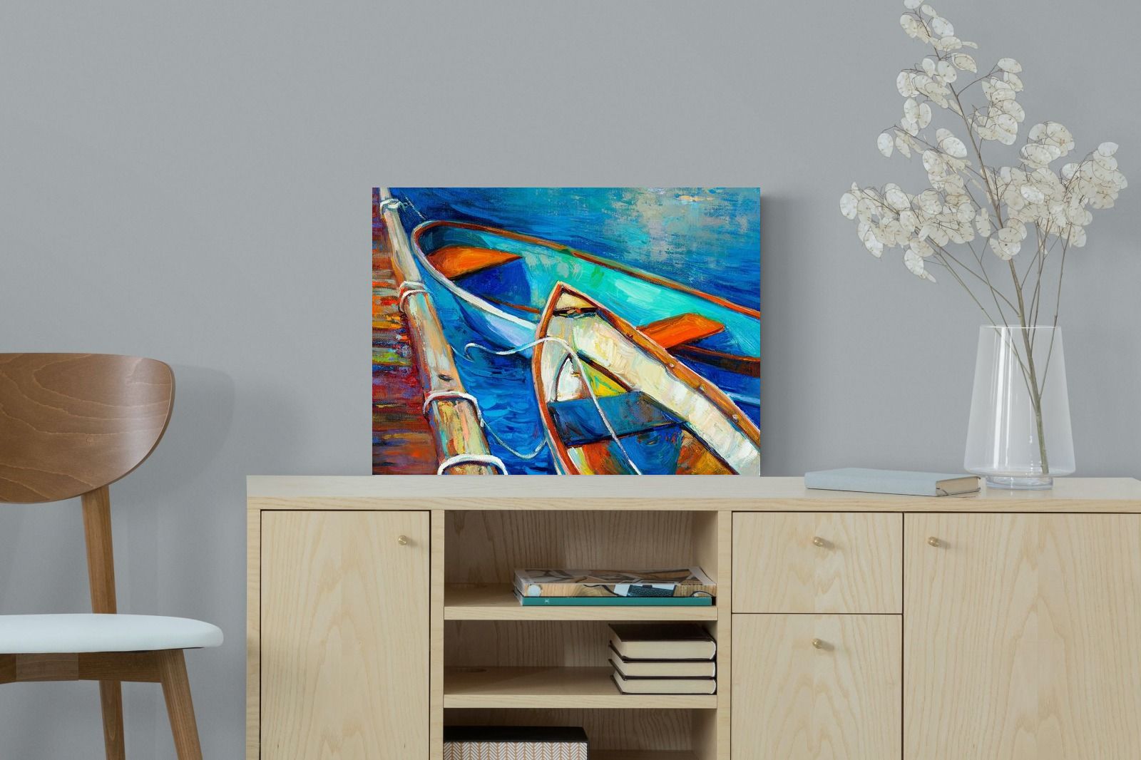 Boats on Canvas-Wall_Art-60 x 45cm-Mounted Canvas-No Frame-Pixalot