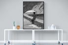 Boy & Brolly-Wall_Art-90 x 120cm-Mounted Canvas-Black-Pixalot
