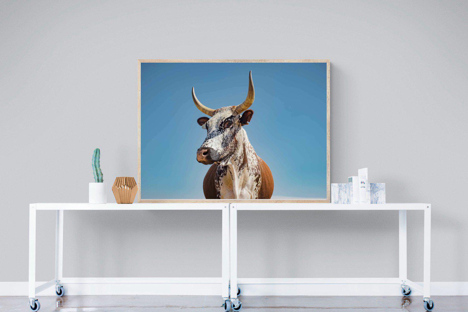 Brown Nguni-Wall_Art-120 x 90cm-Mounted Canvas-Wood-Pixalot