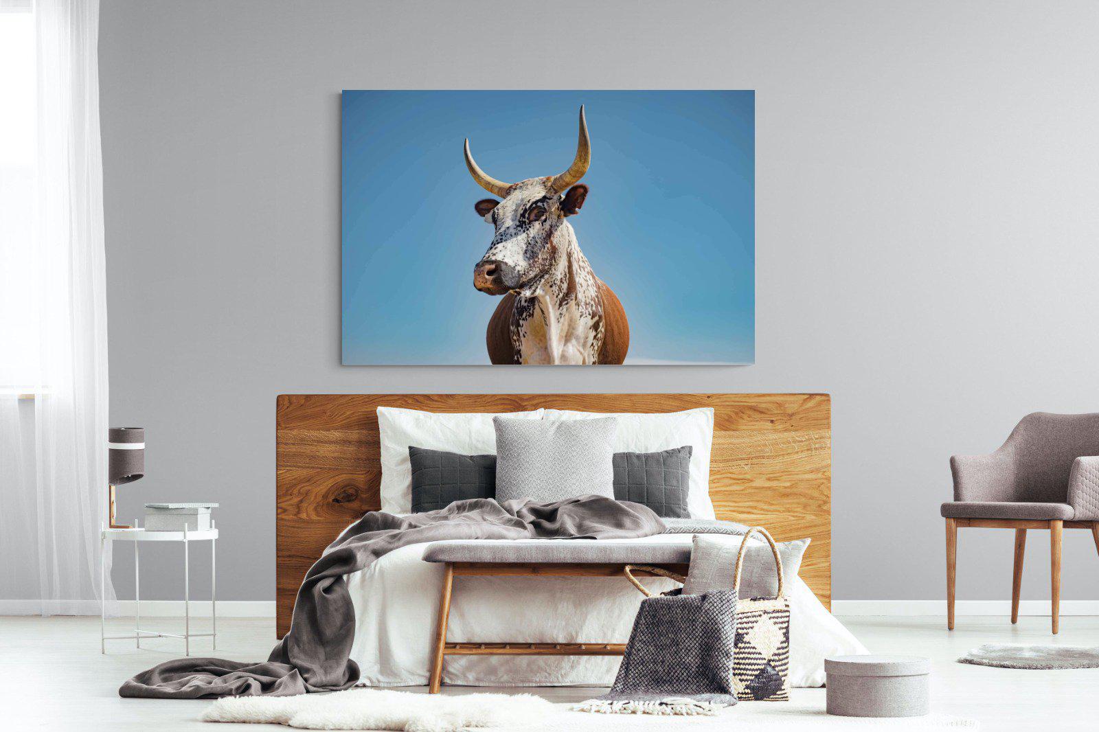 Brown Nguni-Wall_Art-150 x 100cm-Mounted Canvas-No Frame-Pixalot