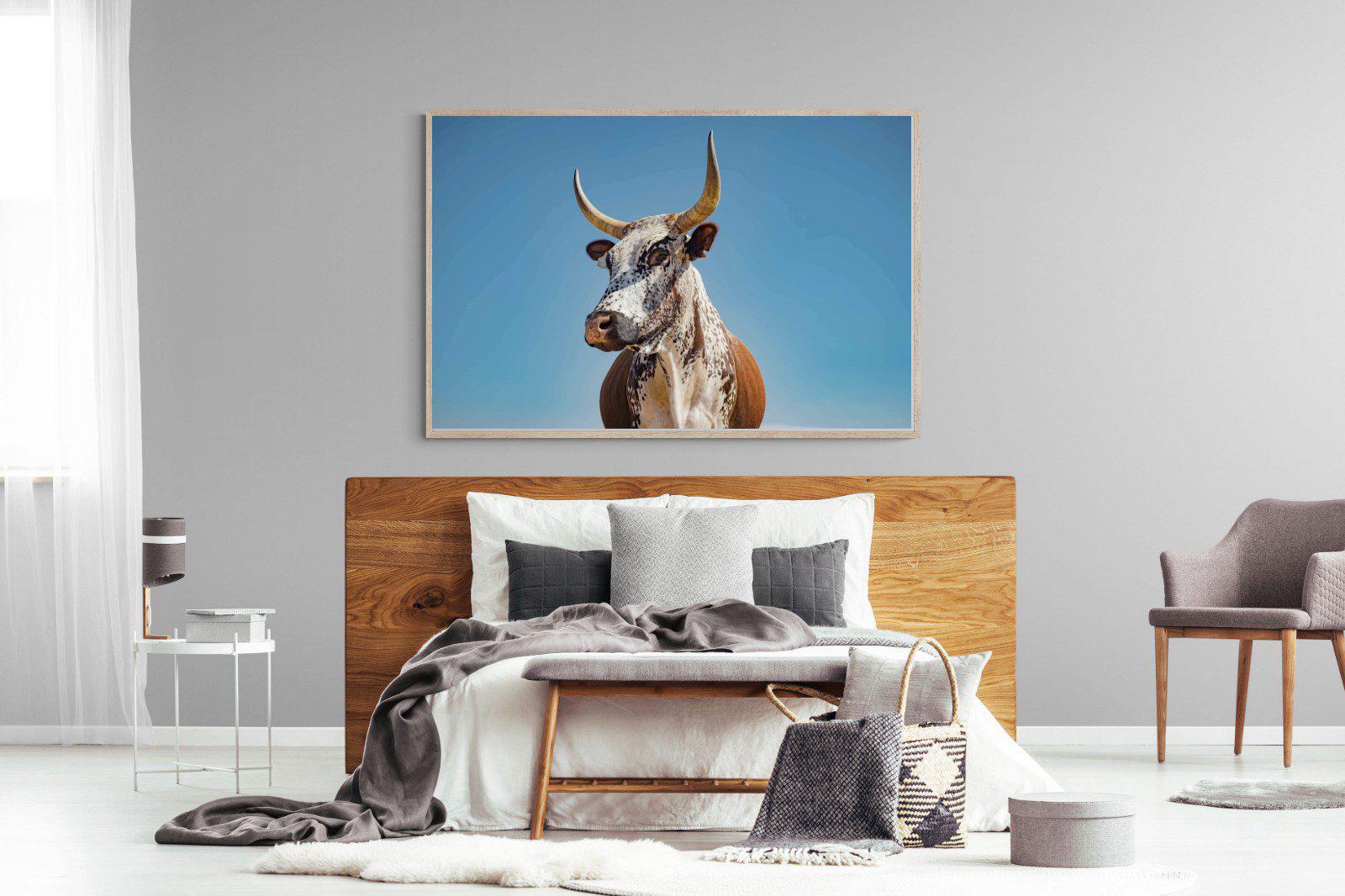 Brown Nguni-Wall_Art-150 x 100cm-Mounted Canvas-Wood-Pixalot