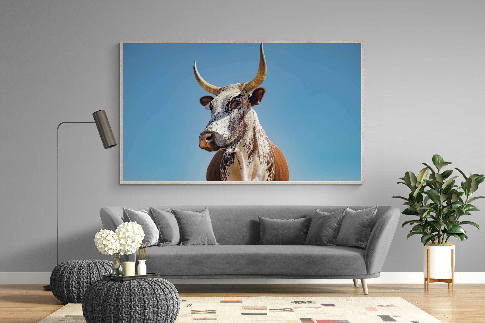 Brown Nguni-Wall_Art-220 x 130cm-Mounted Canvas-Wood-Pixalot