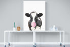 Bubblegum Cow-Wall_Art-90 x 120cm-Mounted Canvas-No Frame-Pixalot
