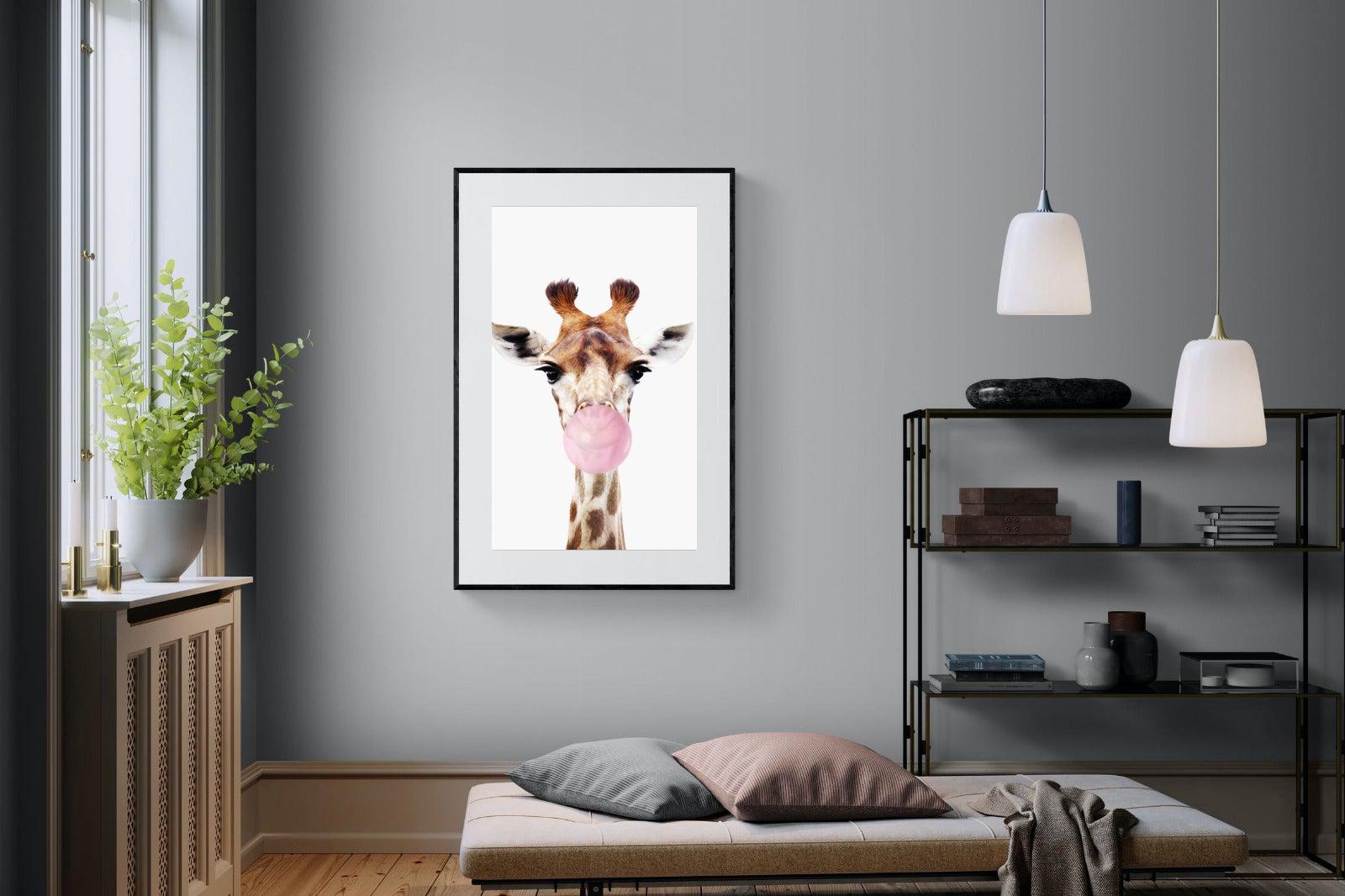 Bubblegum Giraffe-Wall_Art-Pixalot