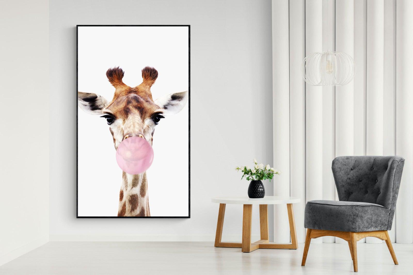 Bubblegum Giraffe-Wall_Art-Pixalot