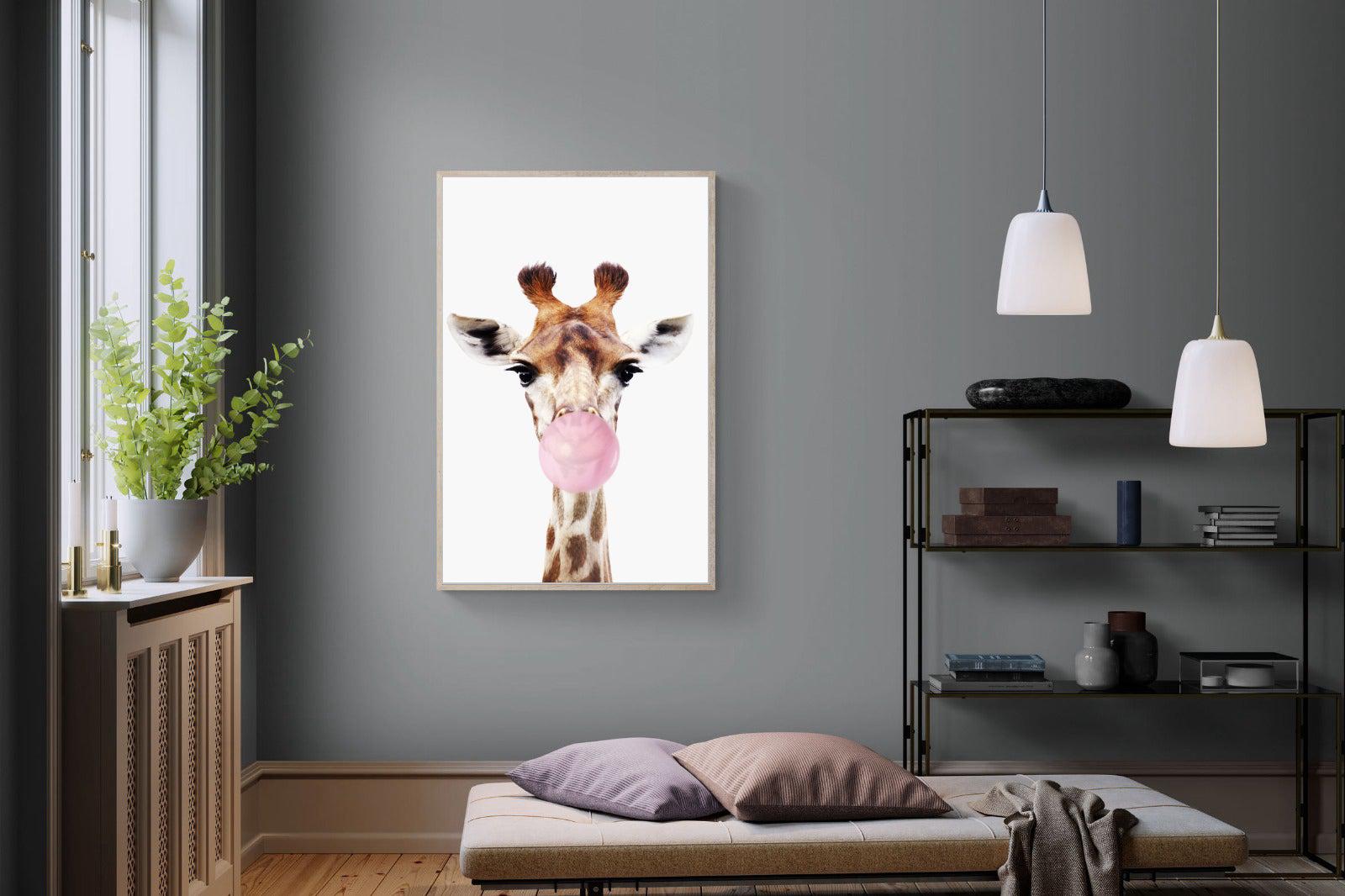 Bubblegum Giraffe-Wall_Art-Pixalot