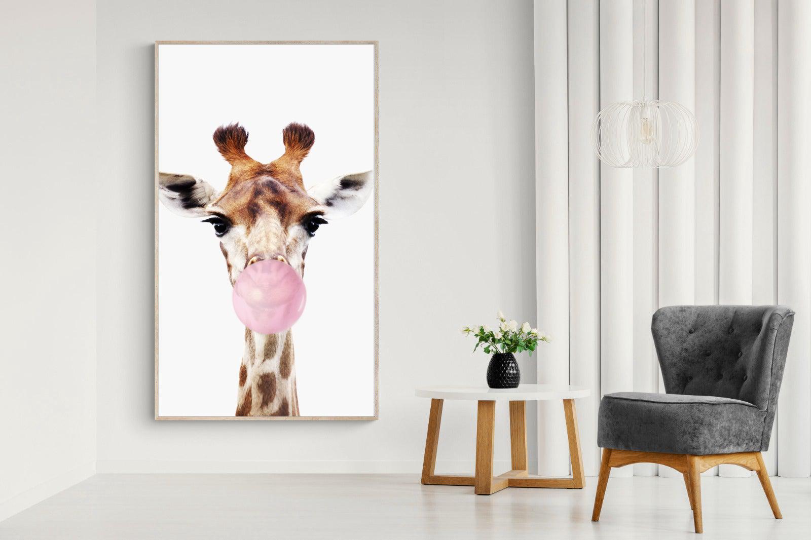 Bubblegum Giraffe-Wall_Art-Pixalot