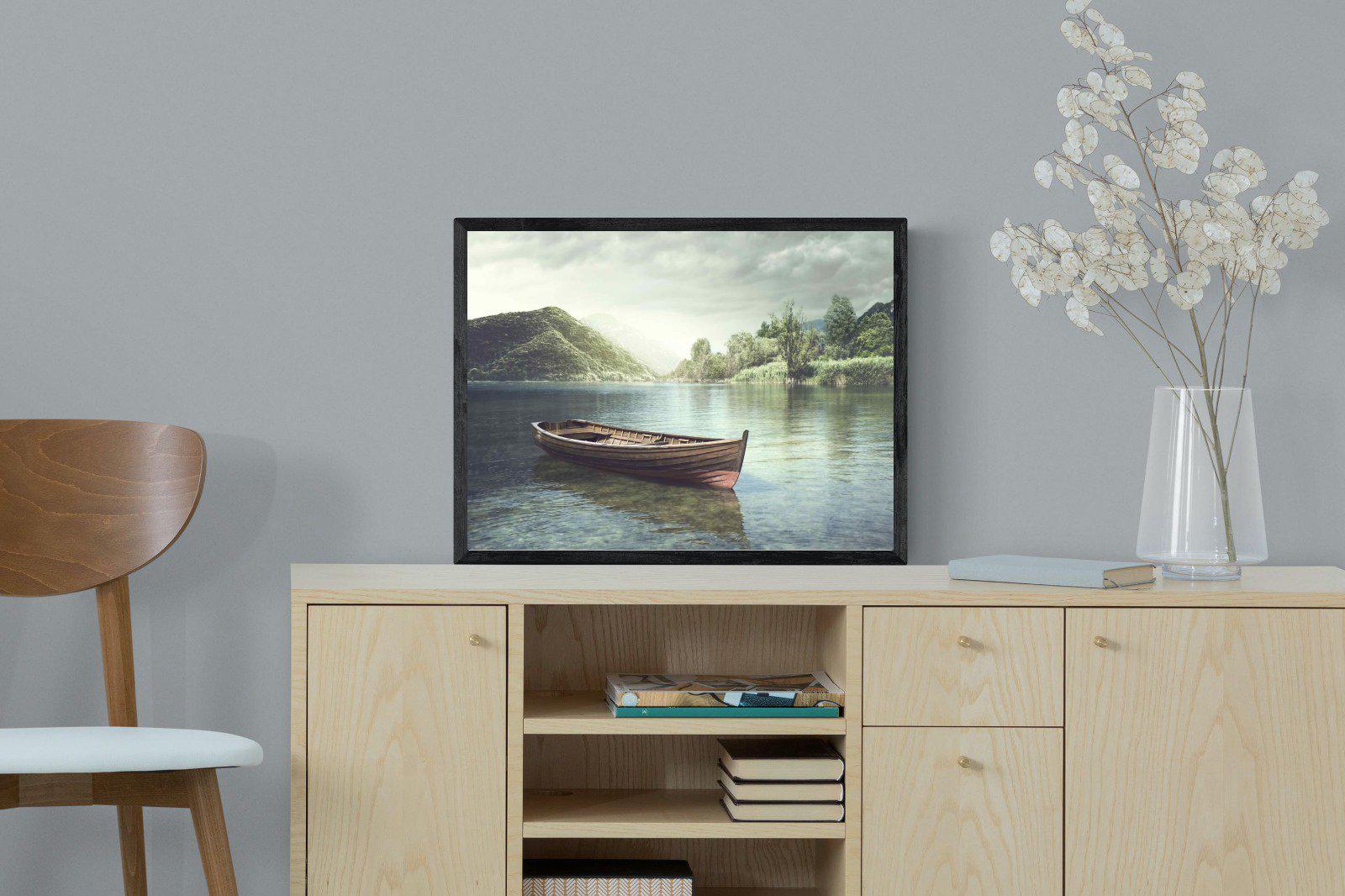 Calm Waters-Wall_Art-60 x 45cm-Mounted Canvas-Black-Pixalot