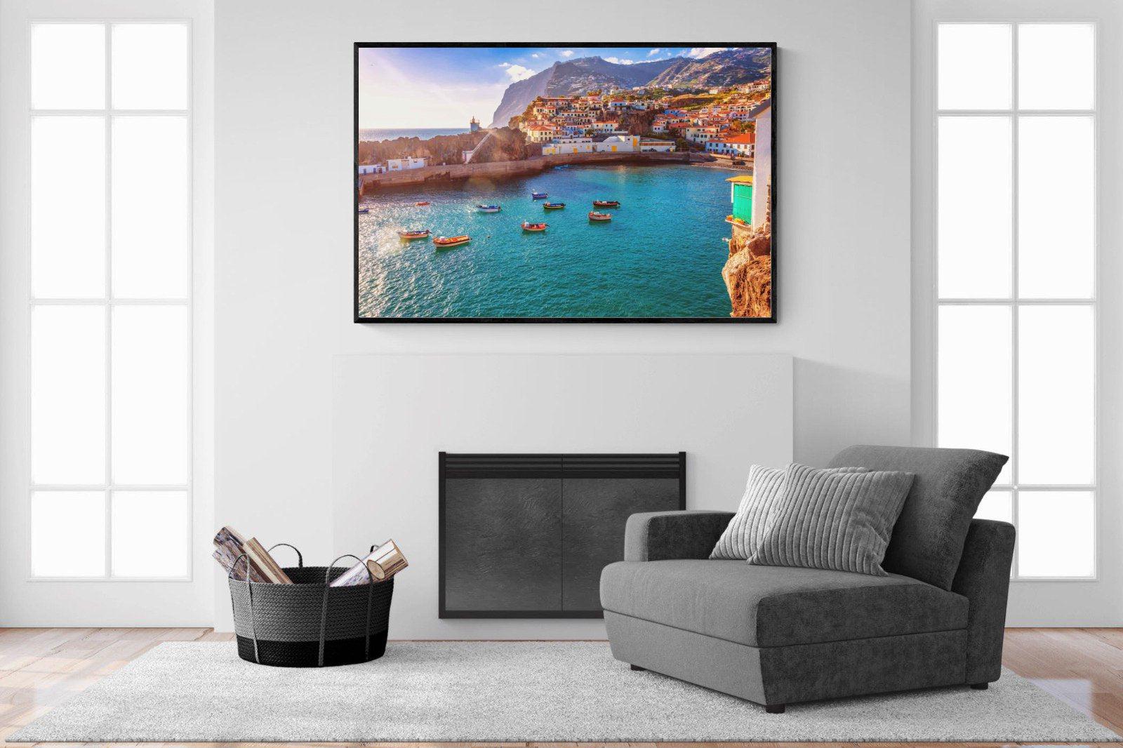 Camara de Lobos-Wall_Art-150 x 100cm-Mounted Canvas-Black-Pixalot