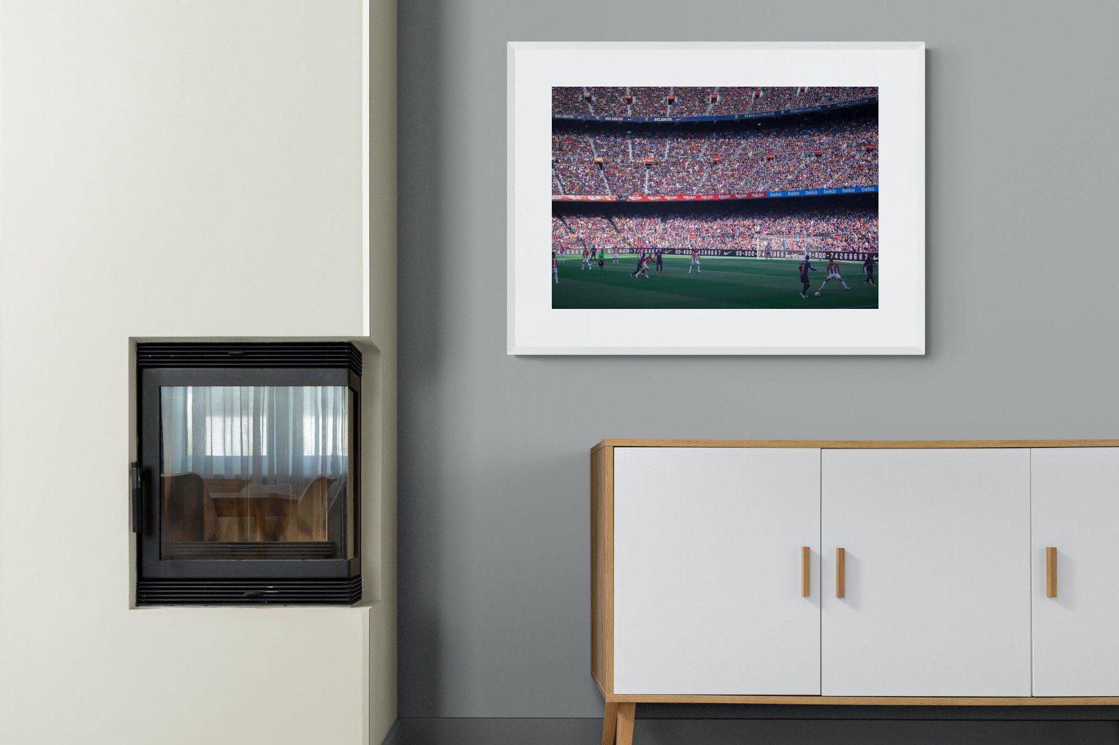 Camp Nou-Wall_Art-100 x 75cm-Framed Print-White-Pixalot