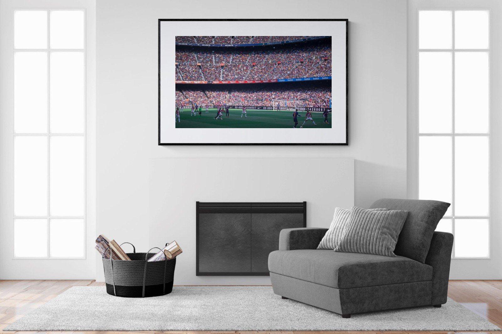 Camp Nou-Wall_Art-150 x 100cm-Framed Print-Black-Pixalot