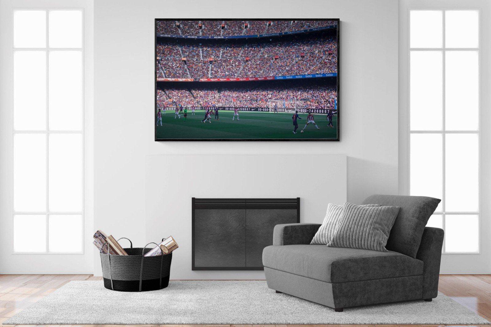 Camp Nou-Wall_Art-150 x 100cm-Mounted Canvas-Black-Pixalot