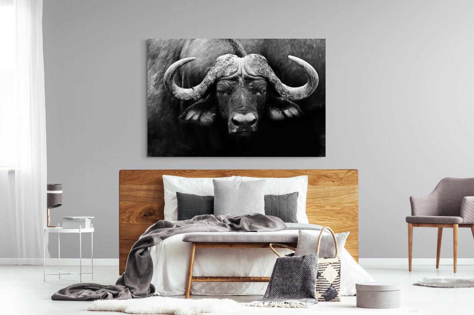 Cape Buffalo-Wall_Art-150 x 100cm-Mounted Canvas-No Frame-Pixalot