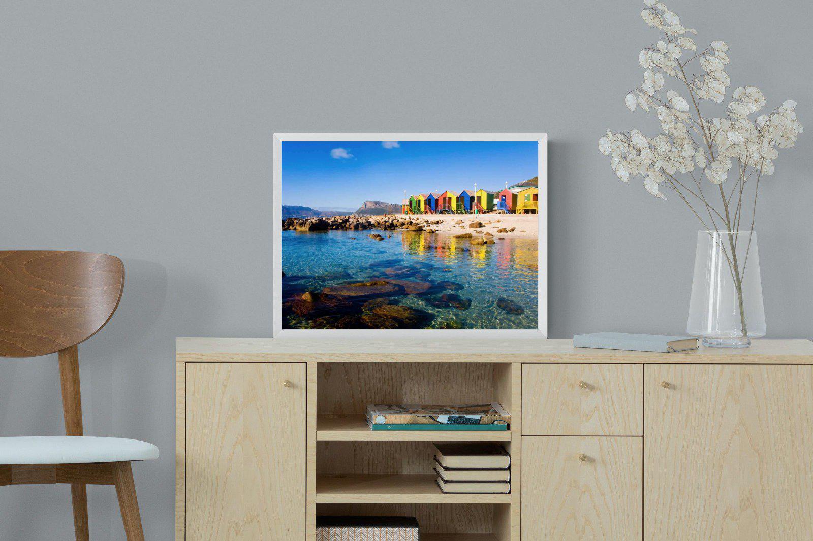 Cape Town Beach Huts-Wall_Art-60 x 45cm-Mounted Canvas-White-Pixalot