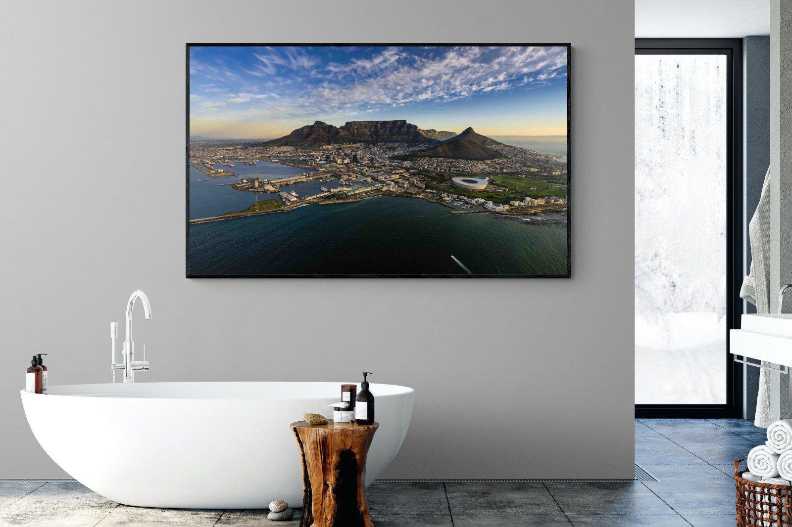 Cape Town-Wall_Art-180 x 110cm-Mounted Canvas-Black-Pixalot