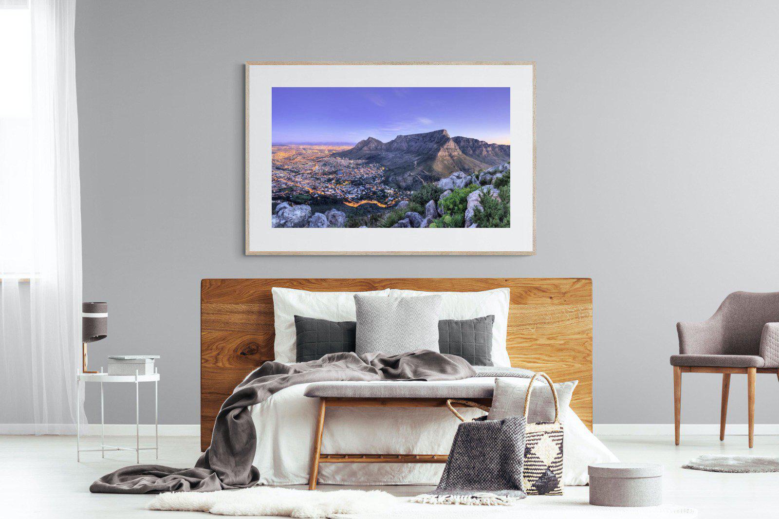 Cape Town at Dusk-Wall_Art-150 x 100cm-Framed Print-Wood-Pixalot