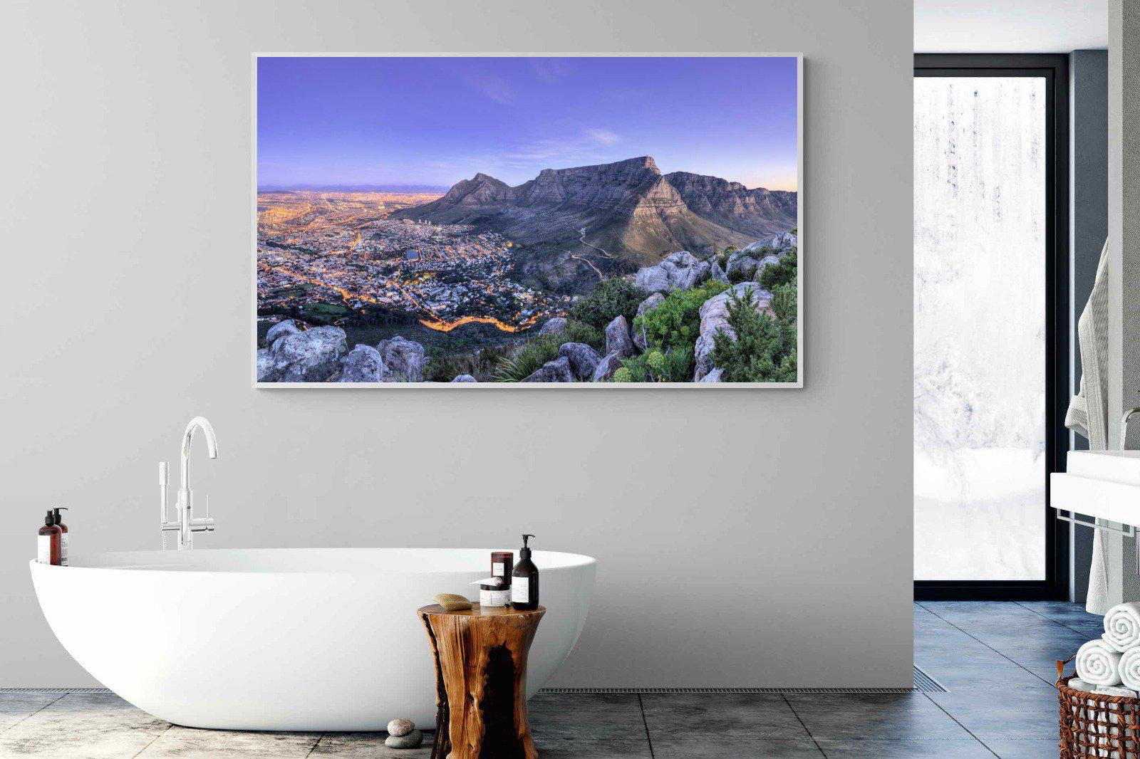 Cape Town at Dusk-Wall_Art-180 x 110cm-Mounted Canvas-White-Pixalot