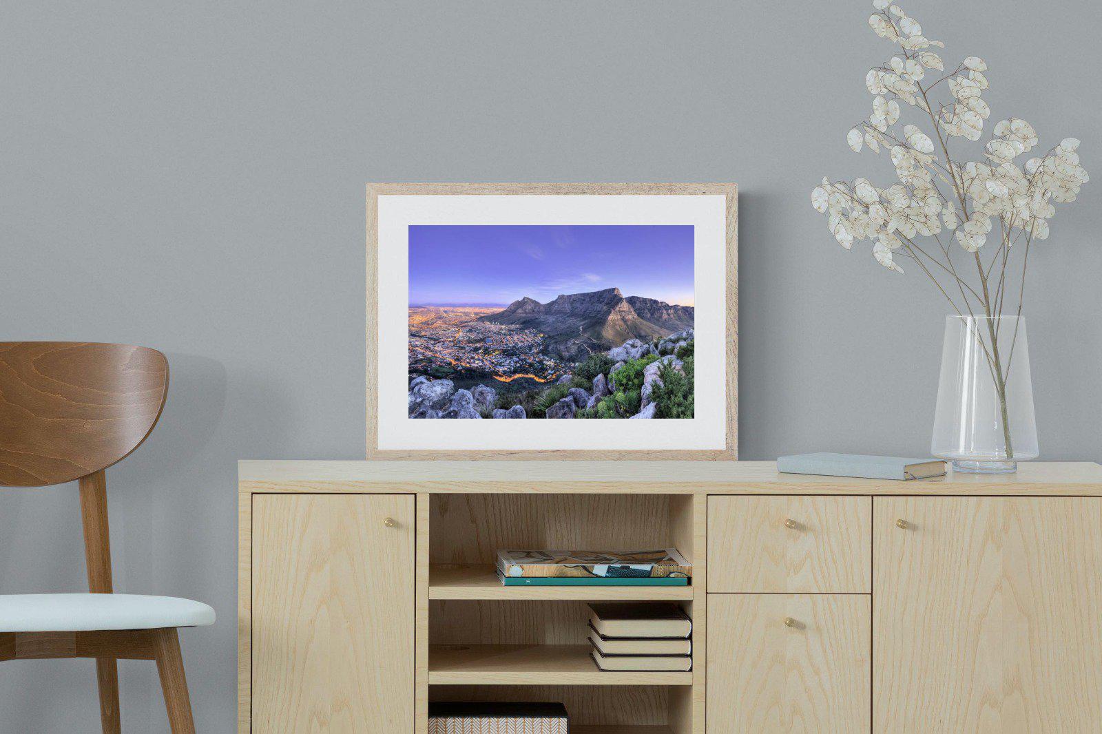 Cape Town at Dusk-Wall_Art-60 x 45cm-Framed Print-Wood-Pixalot