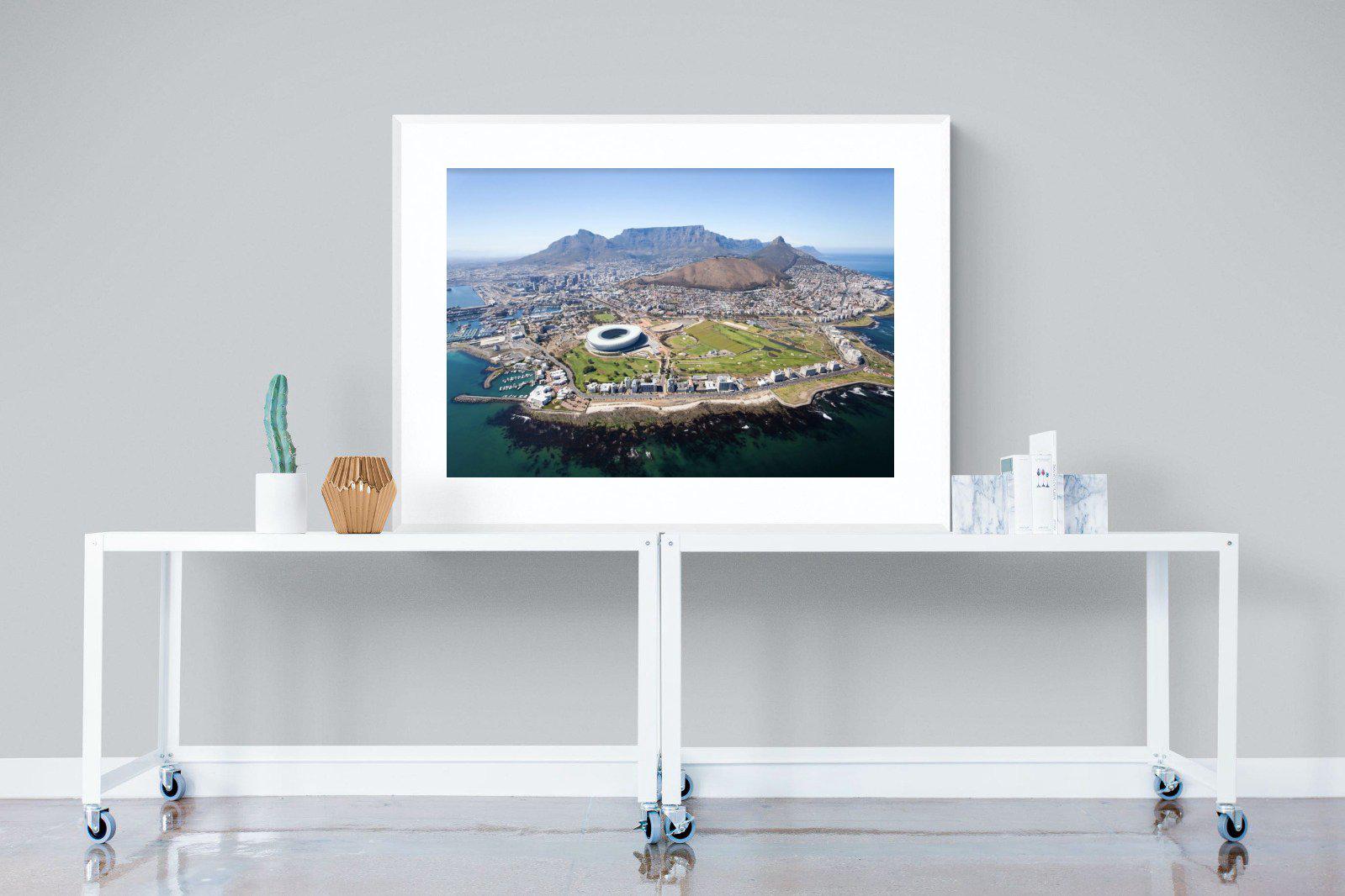 Cape Town by Air-Wall_Art-120 x 90cm-Framed Print-White-Pixalot