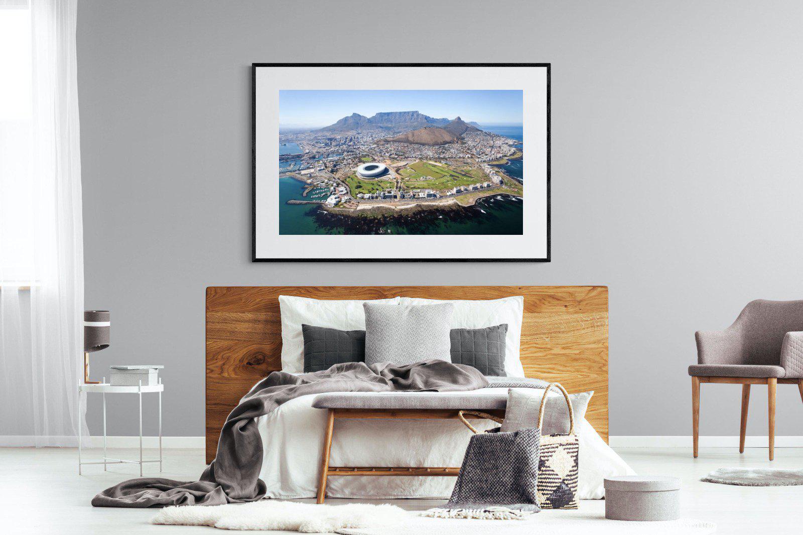 Cape Town by Air-Wall_Art-150 x 100cm-Framed Print-Black-Pixalot
