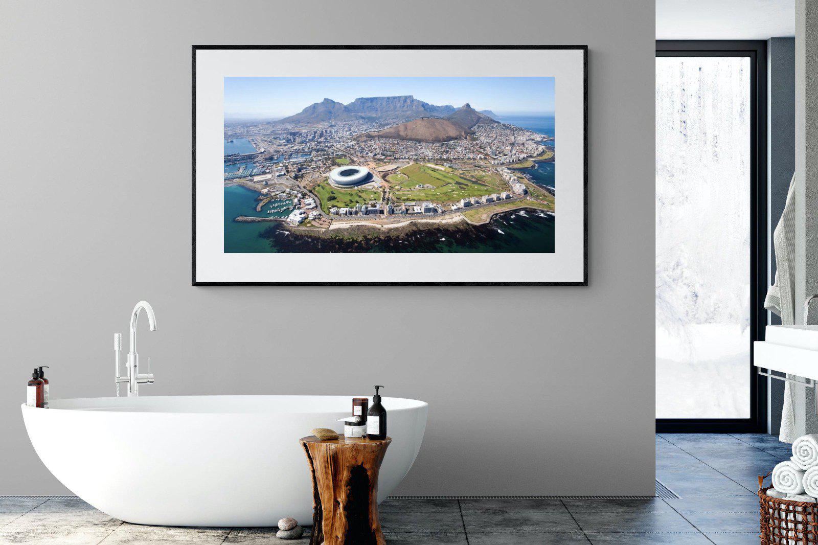 Cape Town by Air-Wall_Art-180 x 110cm-Framed Print-Black-Pixalot