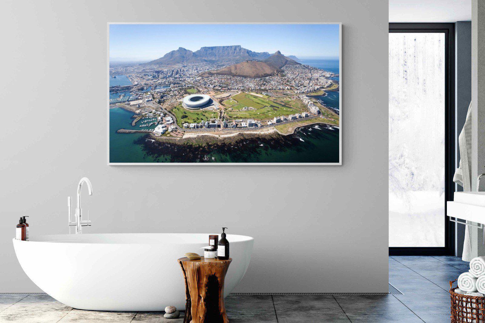 Cape Town by Air-Wall_Art-180 x 110cm-Mounted Canvas-White-Pixalot