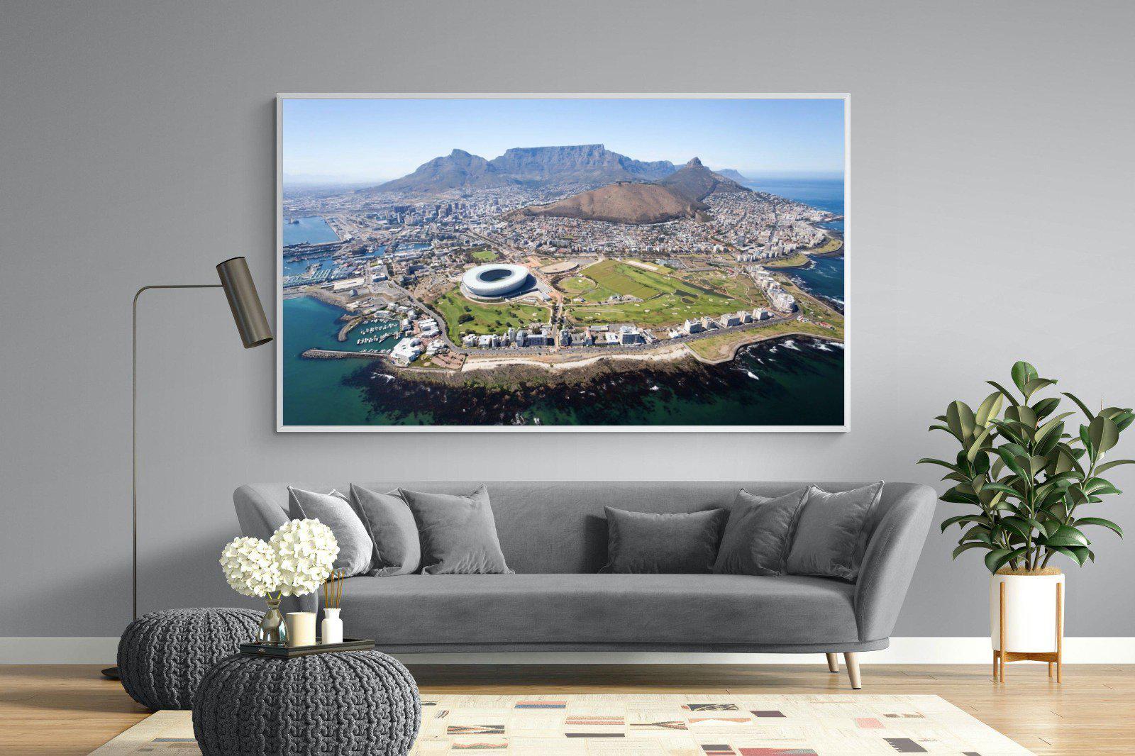 Cape Town by Air-Wall_Art-220 x 130cm-Mounted Canvas-White-Pixalot