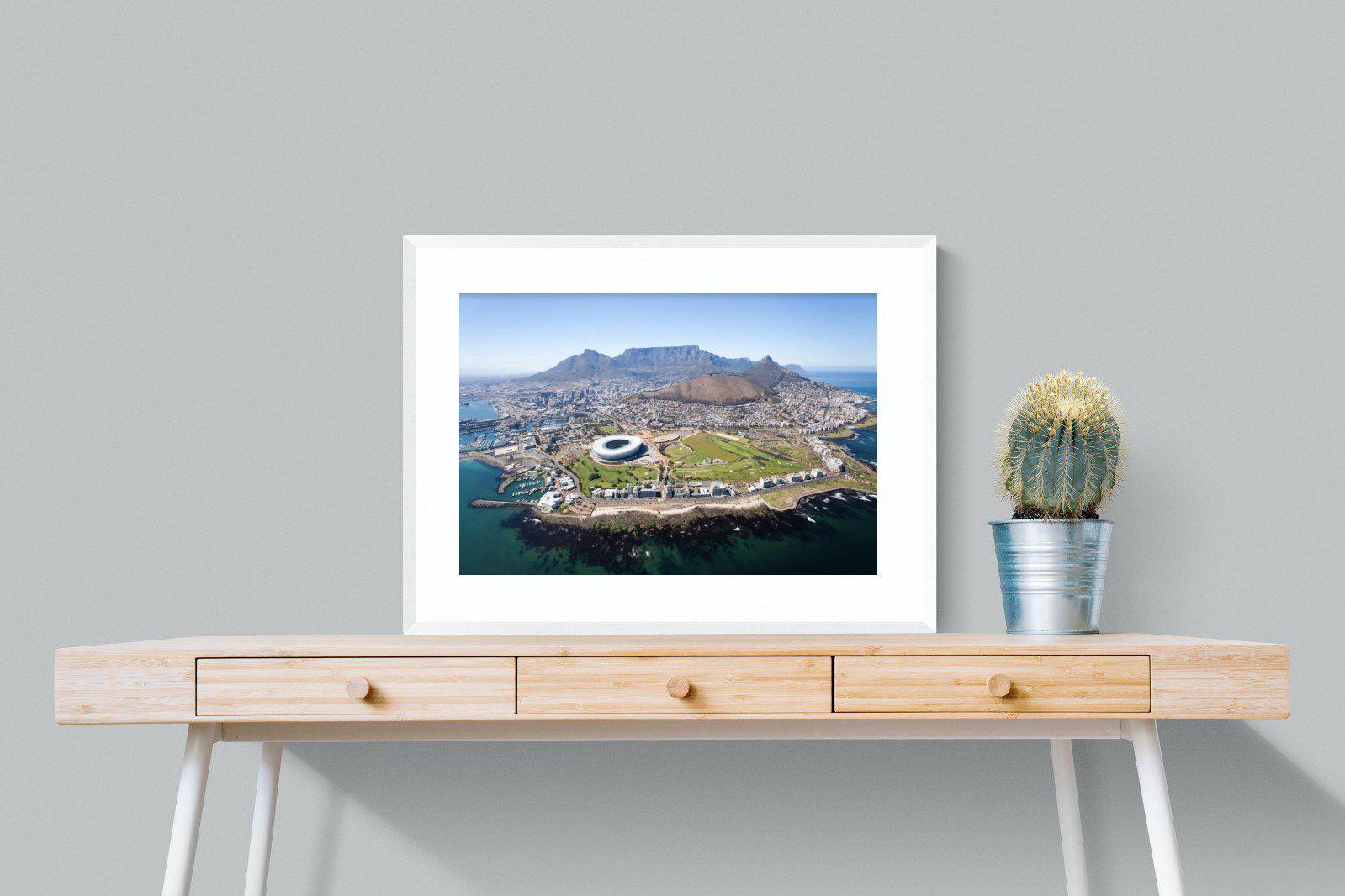 Cape Town by Air-Wall_Art-80 x 60cm-Framed Print-White-Pixalot